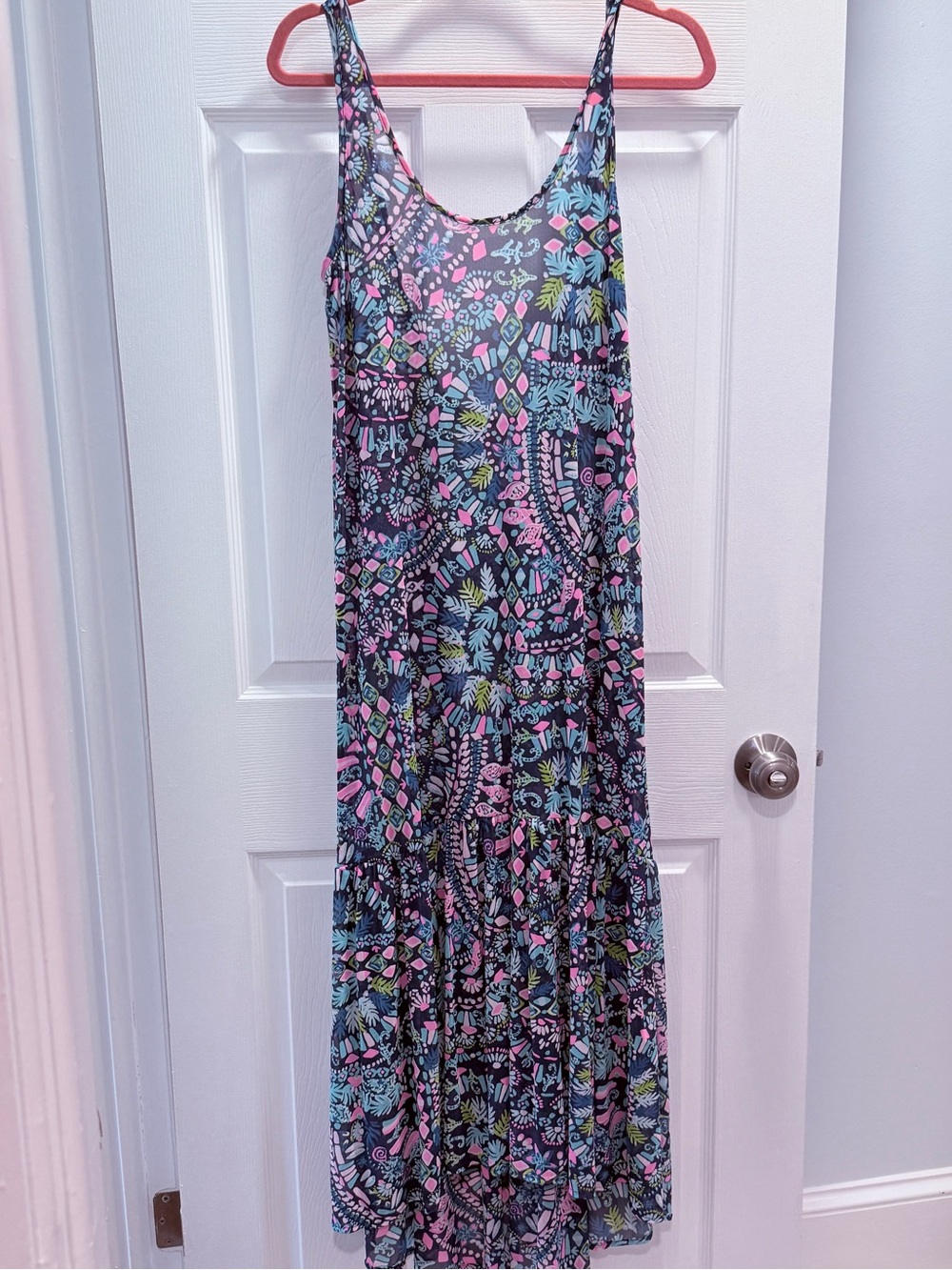 NWOT Lilly Pulitzer Sleeveless Geo Print Maxi Lightweight Coverup Dress